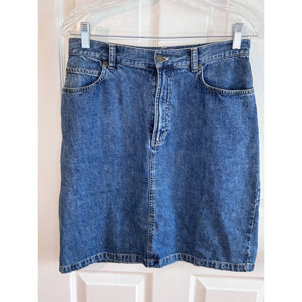 Jones Jeans Vintage Blue Denim Mini‎ Skirt Medium Wash Cotton Size 8